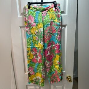 EUC Lilly Pulitzer Palazzo Pants Size Small in Hibiscus Print